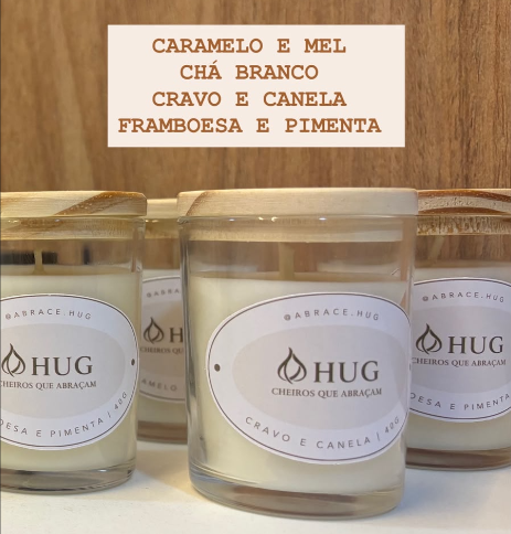 Vela Aromática Personalizada - vidro 40g - Tampa bambu