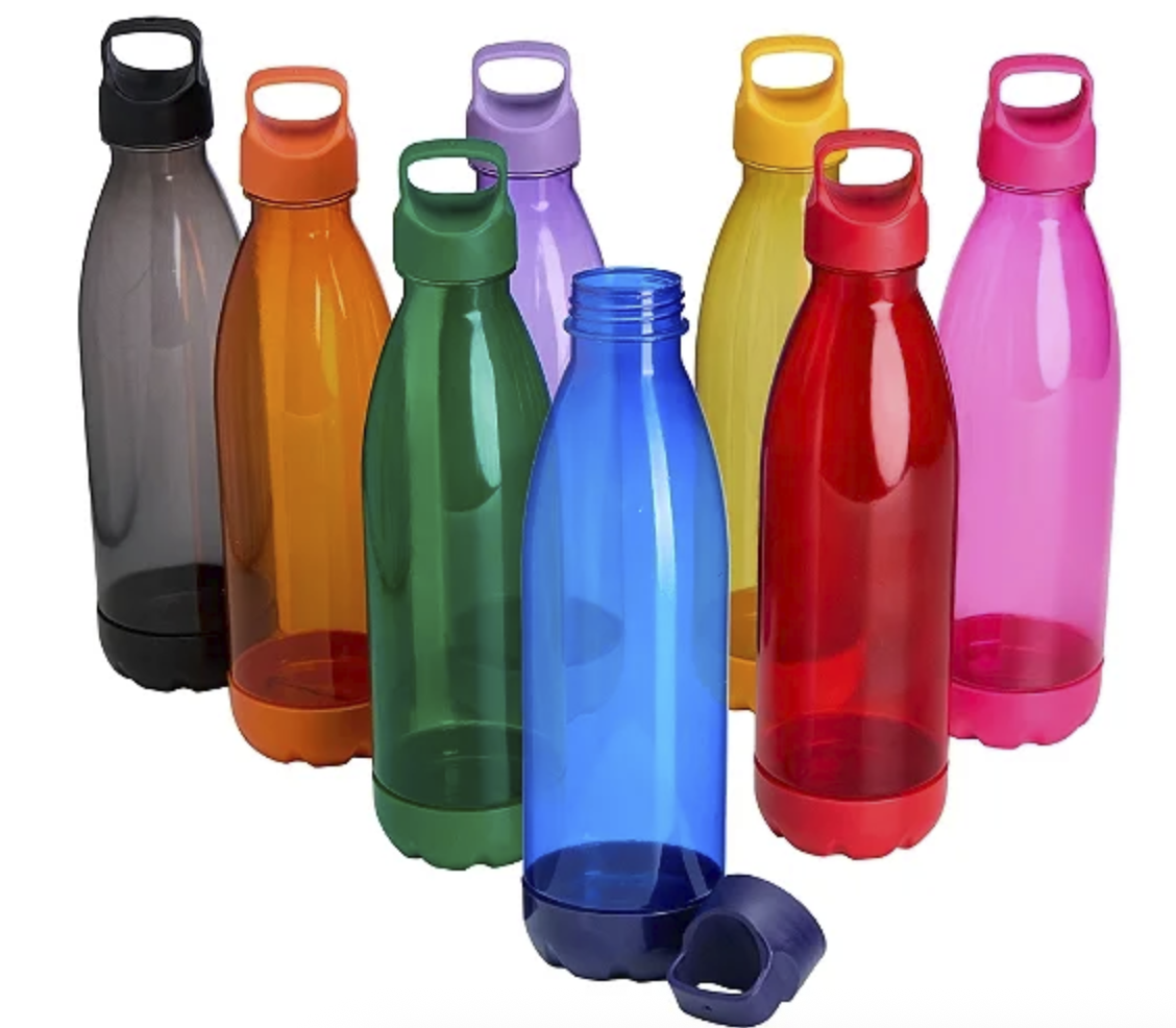 Garrafa Plástica 680ml Tampa com Alça Plástica Fixa e Fundo Removível