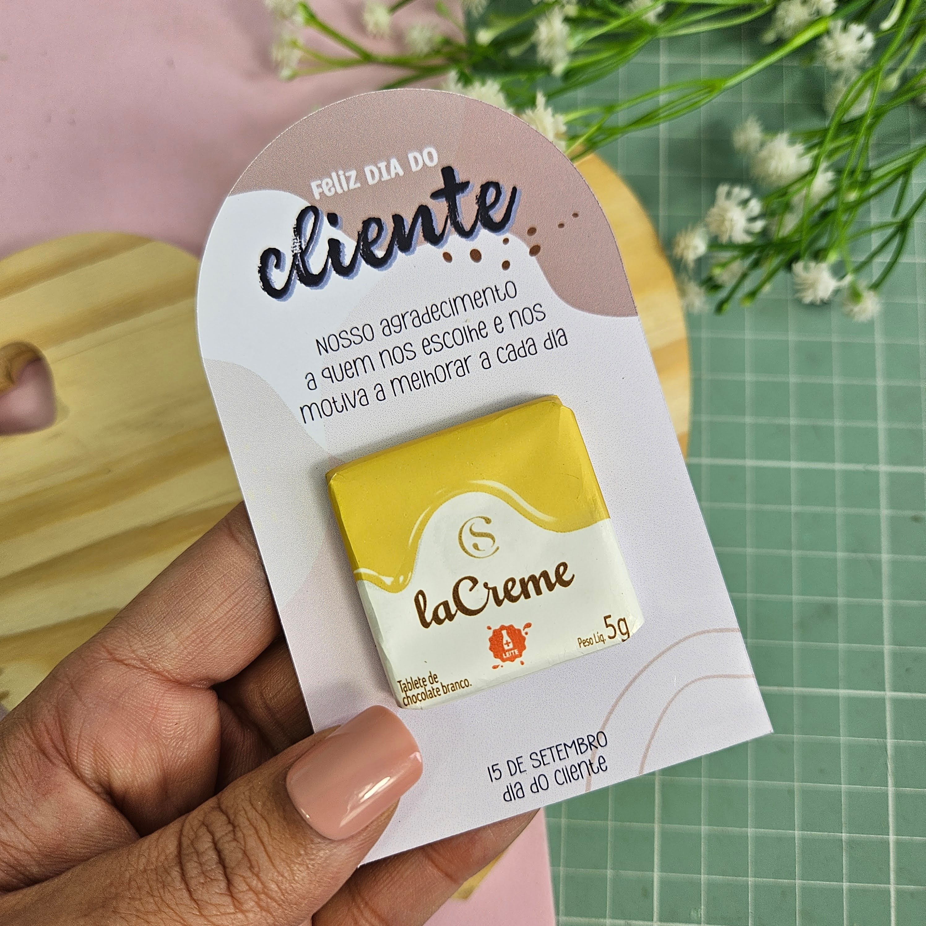 Cartão com chocolate